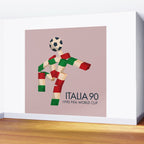 Vintage World Cup poster, Ciao, Italia 90 mascot, old football print Wall Mural Gallery Image 2