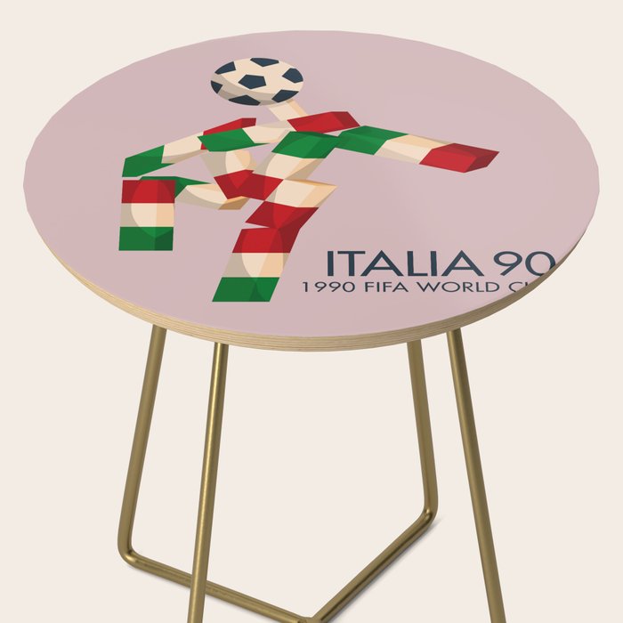Vintage World Cup poster, Ciao, Italia 90 mascot, old football print Side Table Gallery Image 2