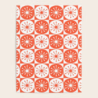 Mid Century Modern Atomic Dots Retro Orange Checkered Pattern Poster Gallery Image 4