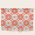 Mid Century Modern Atomic Dots Retro Orange Checkered Pattern Wall Hanging Gallery Image 1
