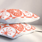 Mid Century Modern Atomic Dots Retro Orange Checkered Pattern Pillow Sham Gallery Image 3