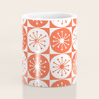 Mid Century Modern Atomic Dots Retro Orange Checkered Pattern Coffee Mug Gallery Image 4