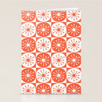 Mid Century Modern Atomic Dots Retro Orange Checkered Pattern Stationery Card Gallery Image 2