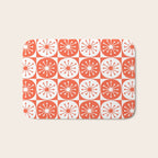 Mid Century Modern Atomic Dots Retro Orange Checkered Pattern Bath Mat Gallery Image 1