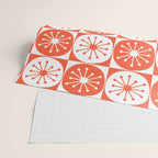 Mid Century Modern Atomic Dots Retro Orange Checkered Pattern Wrapping Paper Gallery Image 2
