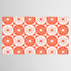 Mid Century Modern Atomic Dots Retro Orange Checkered Pattern Tablecloth Gallery Image 2