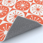 Mid Century Modern Atomic Dots Retro Orange Checkered Pattern Rug Gallery Image 4