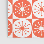 Mid Century Modern Atomic Dots Retro Orange Checkered Pattern Poster Gallery Image 3