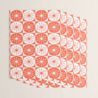 Mid Century Modern Atomic Dots Retro Orange Checkered Pattern Wrapping Paper Gallery Image 3