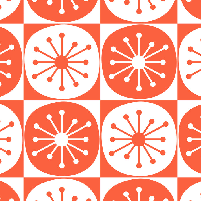 Mid Century Modern Atomic Dots Retro Orange Checkered Pattern Coffee Mug Gallery Image 2