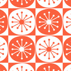 Mid Century Modern Atomic Dots Retro Orange Checkered Pattern Coffee Mug Gallery Image 2