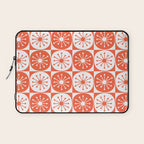 Mid Century Modern Atomic Dots Retro Orange Checkered Pattern Laptop Sleeve Gallery Image 1