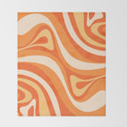 New Groove Retro Swirl Abstract in Tangerine Orange Tones Throw Blanket Gallery Image 2