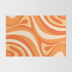New Groove Retro Swirl Abstract in Tangerine Orange Tones Rug Gallery Image 2