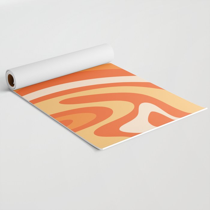 New Groove Retro Swirl Abstract in Tangerine Orange Tones Yoga Mat Gallery Image 2