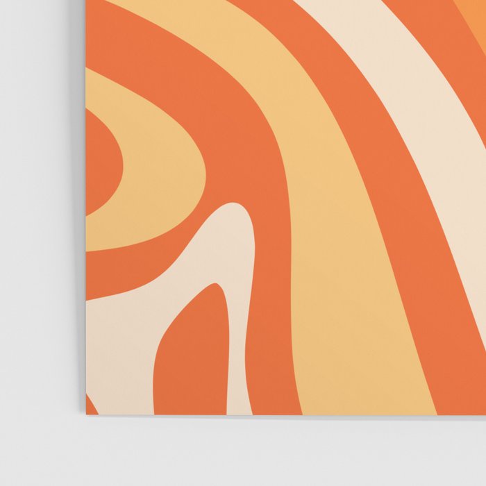 New Groove Retro Swirl Abstract in Tangerine Orange Tones Poster Gallery Image 3