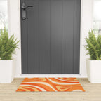 New Groove Retro Swirl Abstract in Tangerine Orange Tones Welcome Mat Gallery Image 3