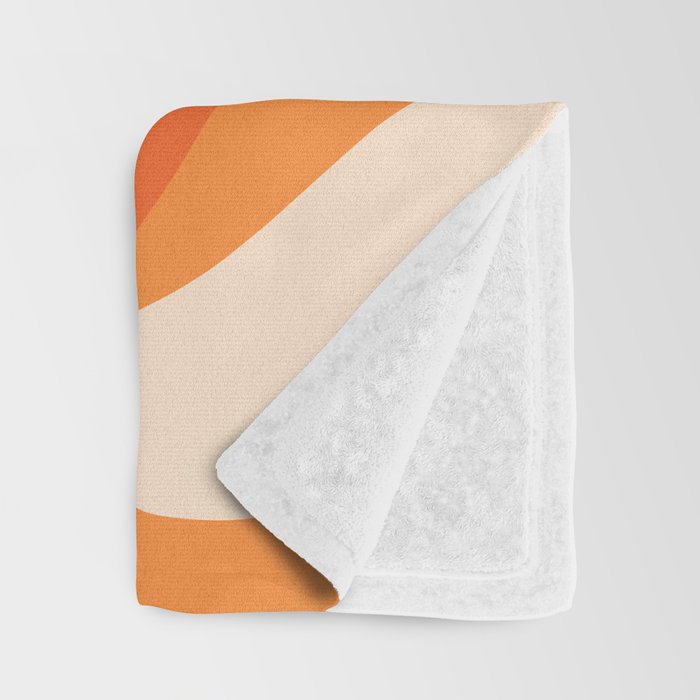 New Groove Retro Swirl Abstract in Tangerine Orange Tones Throw Blanket Gallery Image 3
