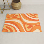 New Groove Retro Swirl Abstract in Tangerine Orange Tones Rug Gallery Image 1
