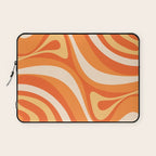 New Groove Retro Swirl Abstract in Tangerine Orange Tones Laptop Sleeve Gallery Image 1