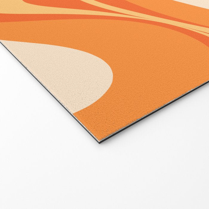 New Groove Retro Swirl Abstract in Tangerine Orange Tones Welcome Mat Gallery Image 2