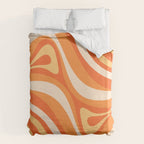 New Groove Retro Swirl Abstract in Tangerine Orange Tones Duvet Cover Gallery Image 6