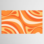 New Groove Retro Swirl Abstract in Tangerine Orange Tones Tablecloth Gallery Image 2