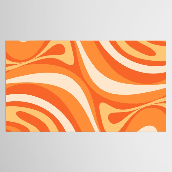 New Groove Retro Swirl Abstract in Tangerine Orange Tones Tablecloth Gallery Image 2