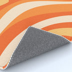New Groove Retro Swirl Abstract in Tangerine Orange Tones Rug Gallery Image 4