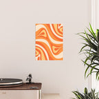 New Groove Retro Swirl Abstract in Tangerine Orange Tones Poster Gallery Image 2