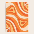 New Groove Retro Swirl Abstract in Tangerine Orange Tones Poster Gallery Image 4