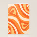 New Groove Retro Swirl Abstract in Tangerine Orange Tones Stationery Card Gallery Image 2