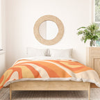 New Groove Retro Swirl Abstract in Tangerine Orange Tones Duvet Cover Gallery Image 3