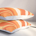 New Groove Retro Swirl Abstract in Tangerine Orange Tones Pillow Sham Gallery Image 3