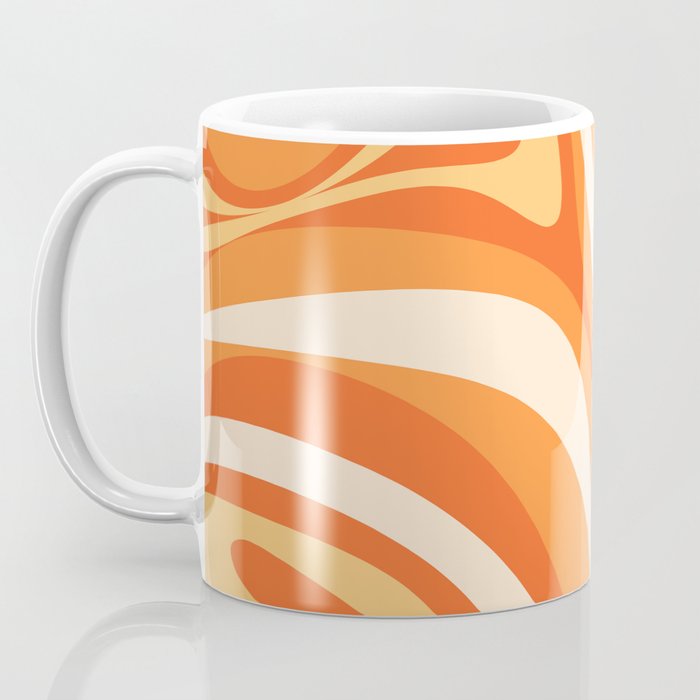 New Groove Retro Swirl Abstract in Tangerine Orange Tones Coffee Mug Gallery Image 3
