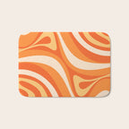 New Groove Retro Swirl Abstract in Tangerine Orange Tones Bath Mat Gallery Image 1