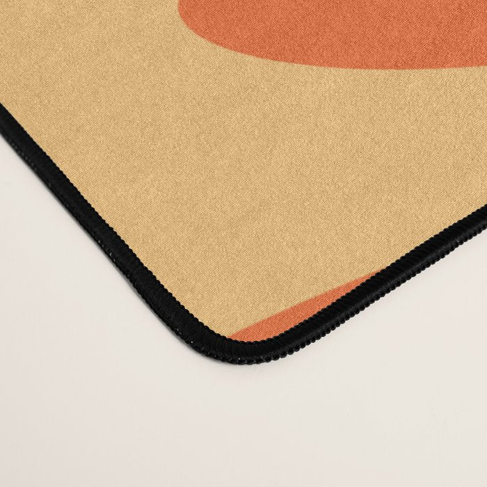 New Groove Retro Swirl Abstract in Tangerine Orange Tones Desk Mat Gallery Image 4