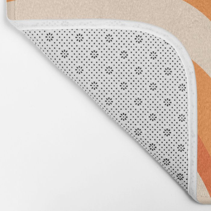 New Groove Retro Swirl Abstract in Tangerine Orange Tones Bath Mat Gallery Image 2