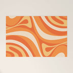 New Groove Retro Swirl Abstract in Tangerine Orange Tones Welcome Mat Gallery Image 1