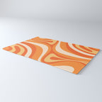 New Groove Retro Swirl Abstract in Tangerine Orange Tones Rug Gallery Image 3