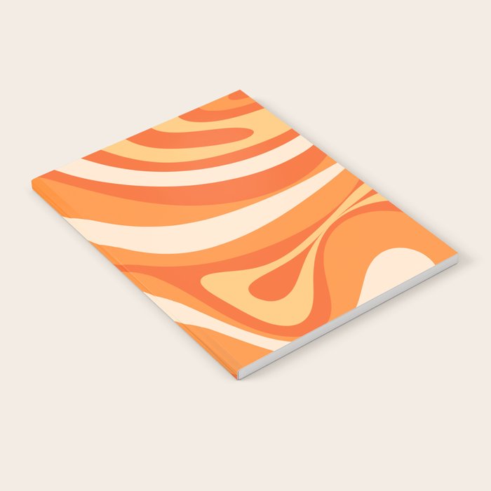 New Groove Retro Swirl Abstract in Tangerine Orange Tones Notebook Gallery Image 2