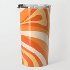New Groove Retro Swirl Abstract in Tangerine Orange Tones Travel Mug Gallery Image 3