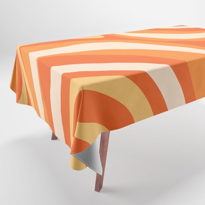 New Groove Retro Swirl Abstract in Tangerine Orange Tones Tablecloth Gallery Image 1