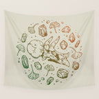 Triceratops Rocks! | Leaf Green & Pumpkin Spice Ombré Wall Tapestry Gallery Image 4