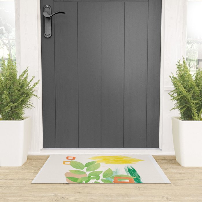 Modern Abstract Watercolour Art VI Welcome Mat Gallery Image 3