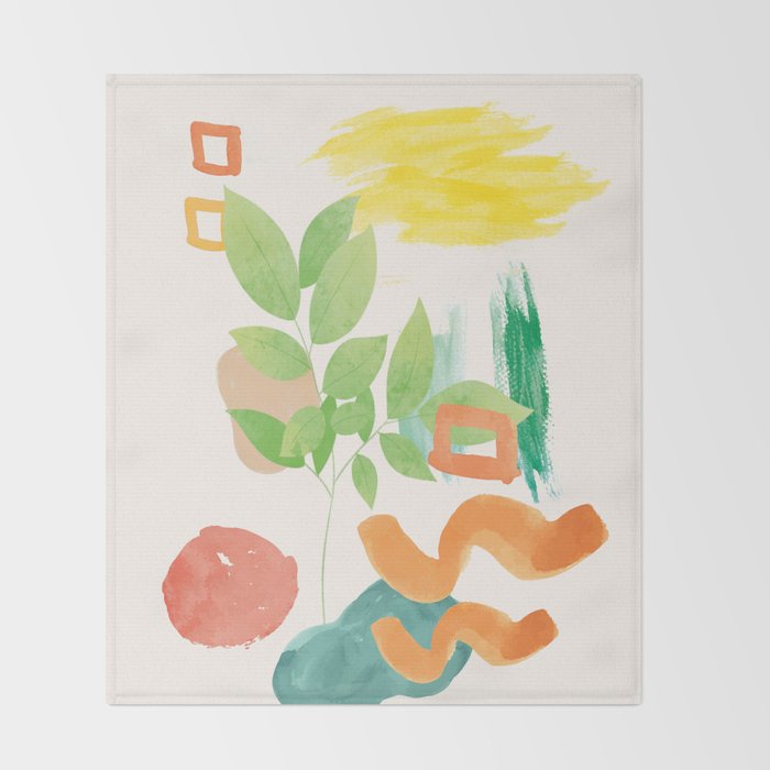 Modern Abstract Watercolour Art VI Throw Blanket Gallery Image 2