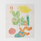 Modern Abstract Watercolour Art VI Throw Blanket Gallery Image 2