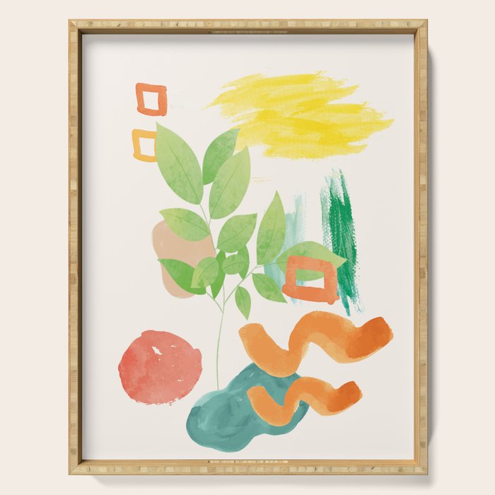 Modern Abstract Watercolour Art VI Serving Tray Gallery Image 1