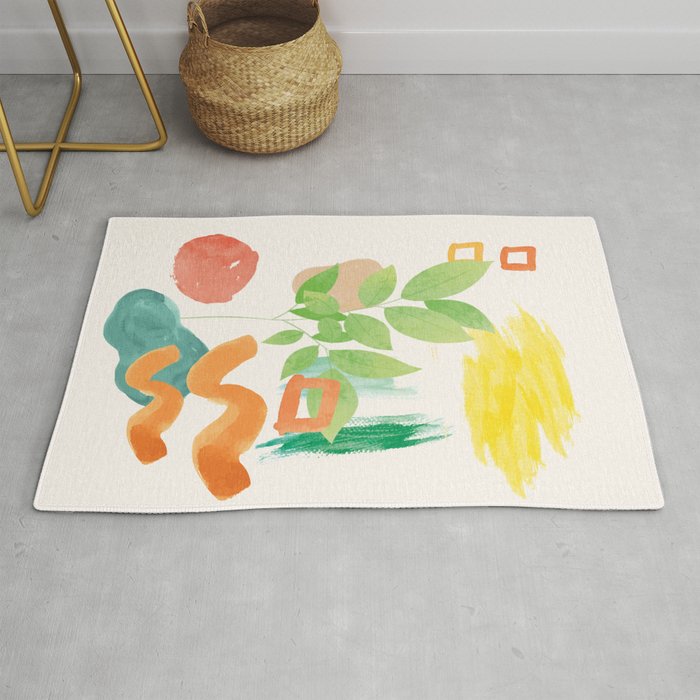Modern Abstract Watercolour Art VI Rug Gallery Image 1