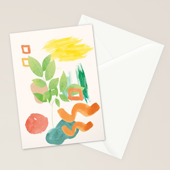 Modern Abstract Watercolour Art VI Stationery Card Gallery Image 2